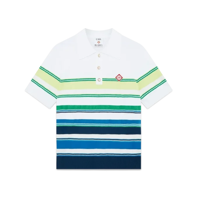 Poloshirt met korte mouwen en strepen in kleurverloop