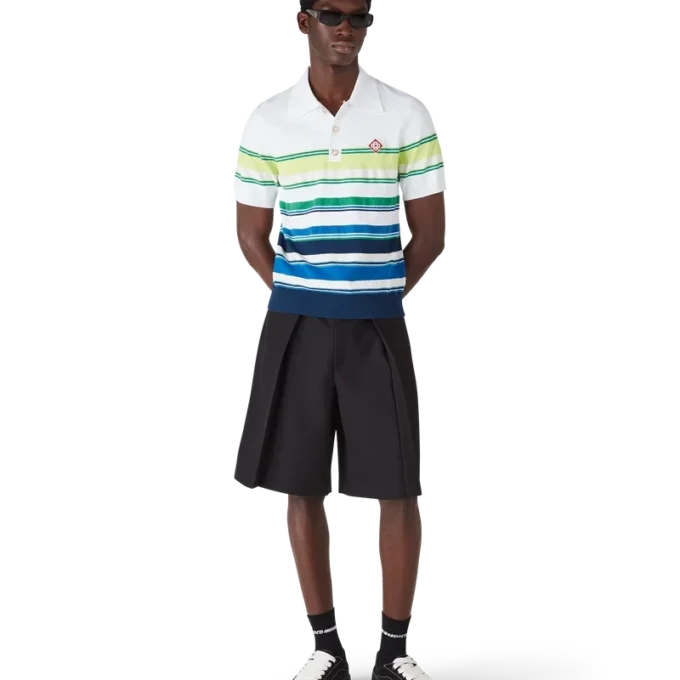 Poloshirt met korte mouwen en strepen in kleurverloop