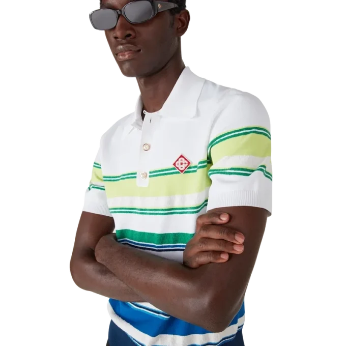 Poloshirt met korte mouwen en strepen in kleurverloop