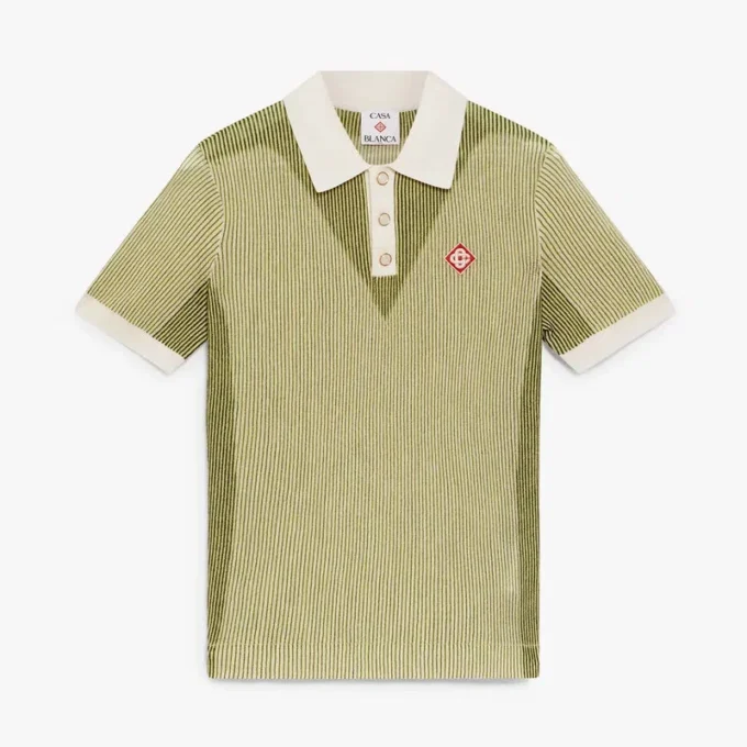 Poloshirt met korte mouwen en verticale strepen