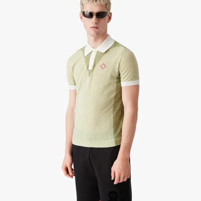 Poloshirt met korte mouwen en verticale strepen