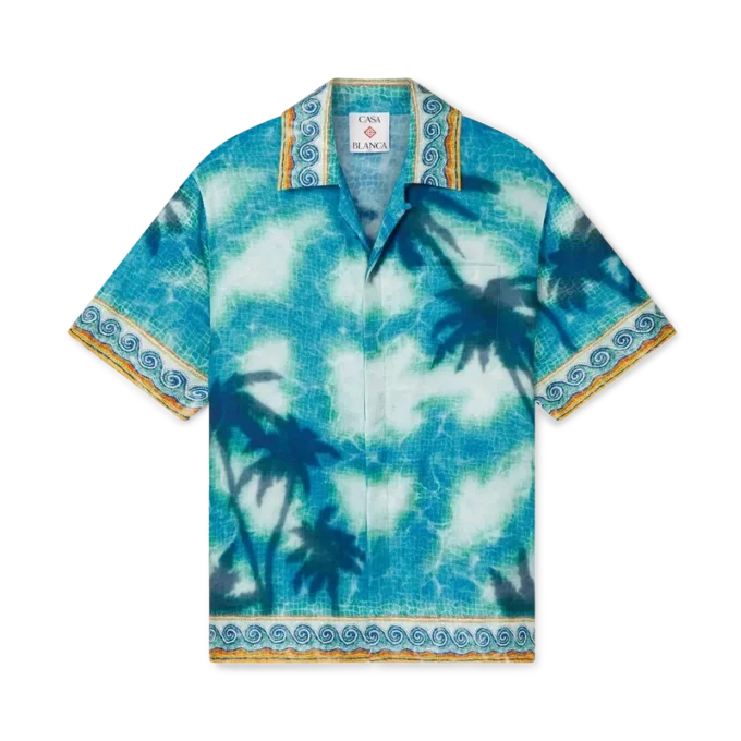 Poolside Emblem zijden overhemd met korte mouwen in shorts Poolside Emblem zijden overhemd met korte mouwen in shorts