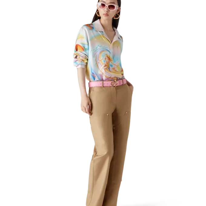 Psychedelic Nirvana zijden overhemd met lange mouwen