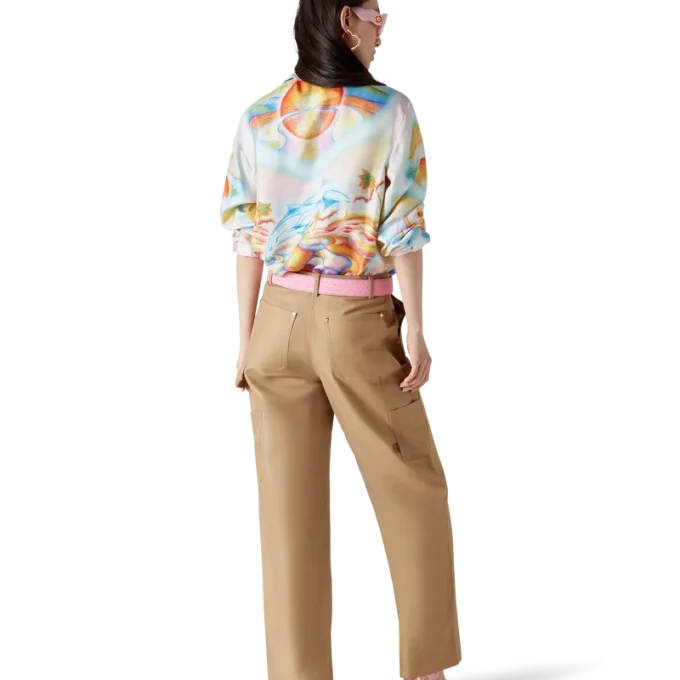 Psychedelic Nirvana zijden overhemd met lange mouwen