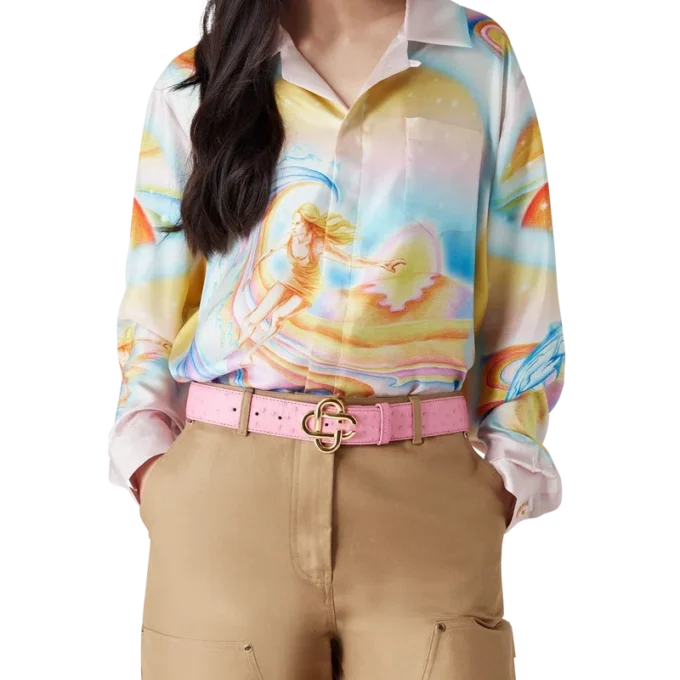 Psychedelic Nirvana zijden overhemd met lange mouwen