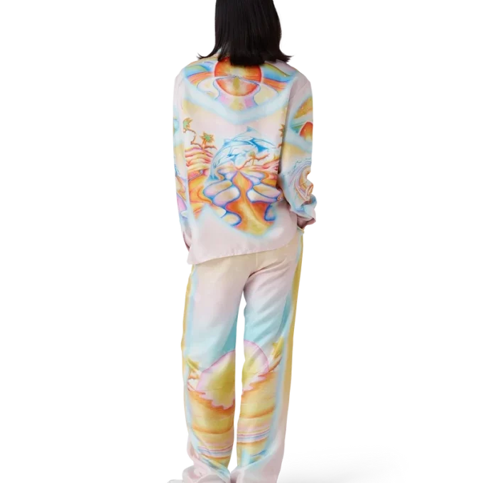 Psychedelic Nirvana zijden overhemd met lange mouwen