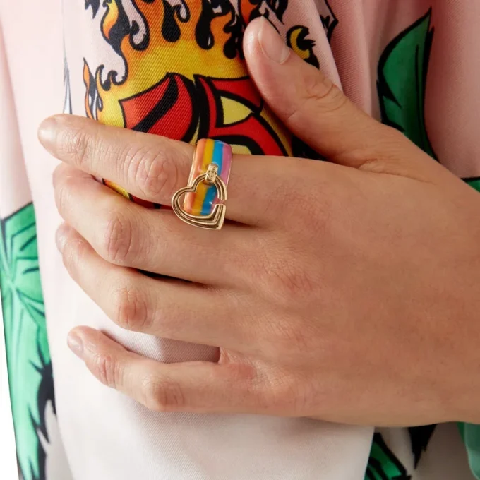 Rainbow Heart Ring