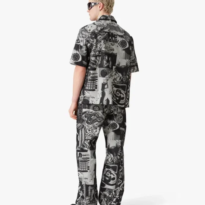 Rave Collage denimoverhemd met korte mouwen