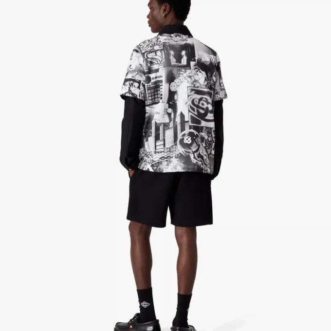 Rave Collage T-shirt met korte mouwen en mesh