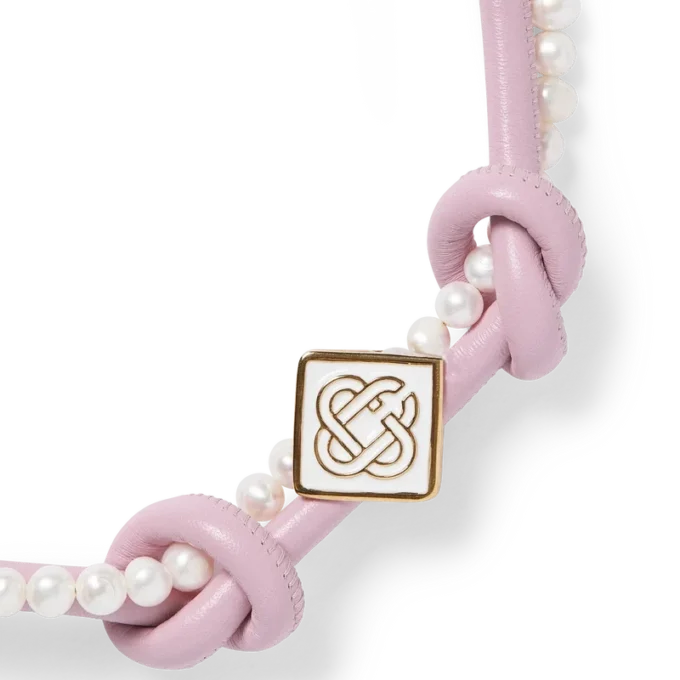 Roze geknoopte ketting