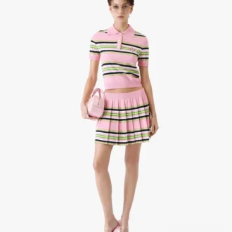 Roze & groen gestreept getailleerd overhemd