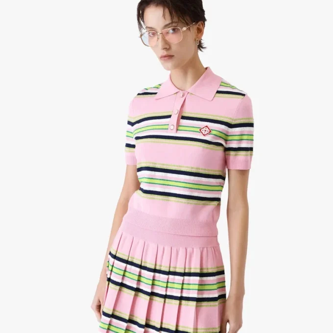 Roze & groen gestreept getailleerd overhemd