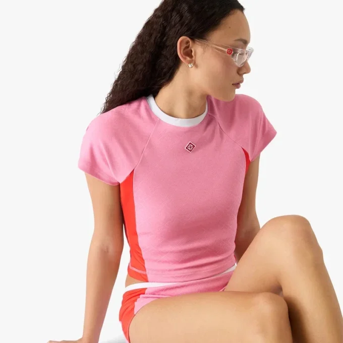 Roze Monogram Rash Top met korte mouwen Roze Monogram Rash Top met korte mouwen