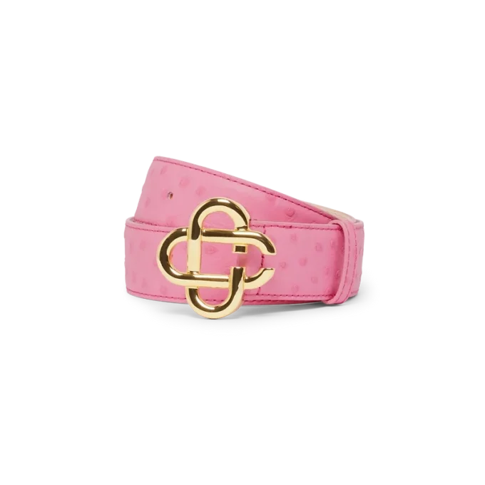 Roze riem met CC-logo in reliëf