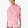 Roze velours sweatshirt met capuchon en monogram Roze velours sweatshirt met capuchon en monogram