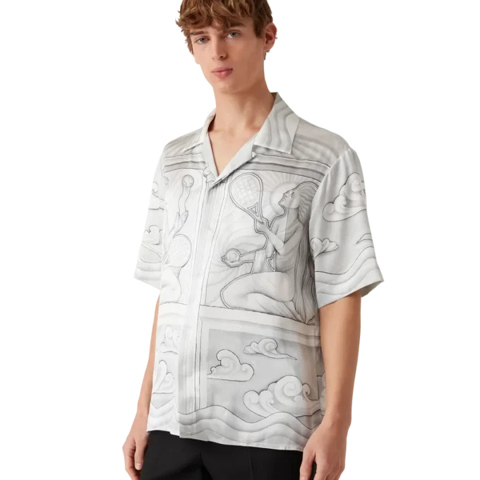Sacred Stone zijden overhemd met korte mouwen