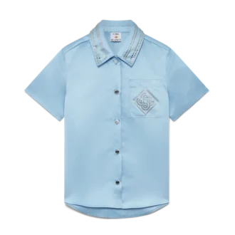 Satijnen overhemd met korte mouwen