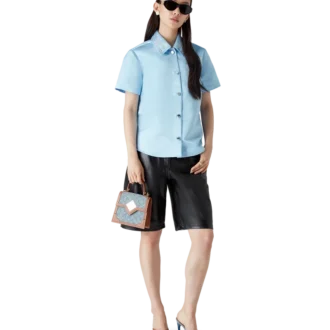 Satijnen overhemd met korte mouwen