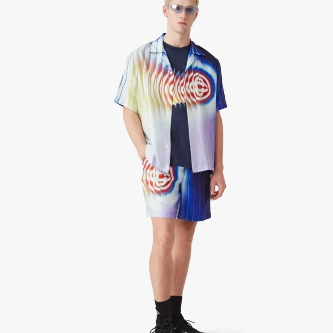 Shockwave zijden overhemd met korte mouwen