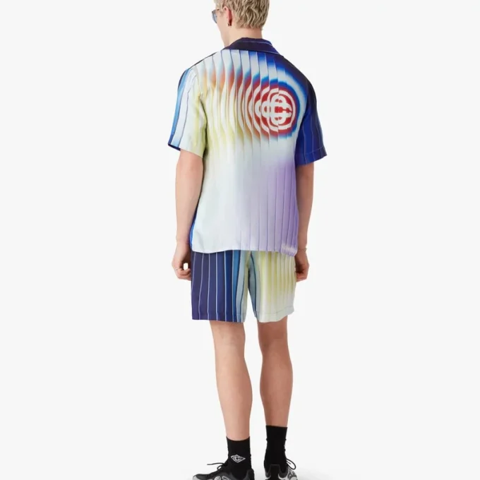 Shockwave zijden overhemd met korte mouwen