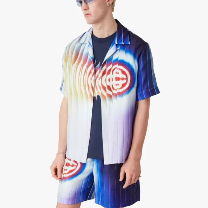 Shockwave zijden overhemd met korte mouwen