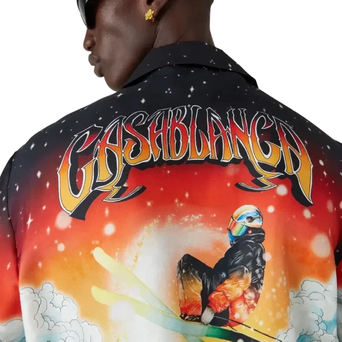 Ski Lake zijden twill overhemd met lange mouwen Ski Lake zijden twill overhemd met lange mouwen