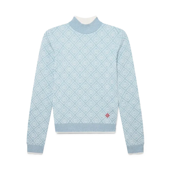 Ski Monogram Top met Hoge Kraag