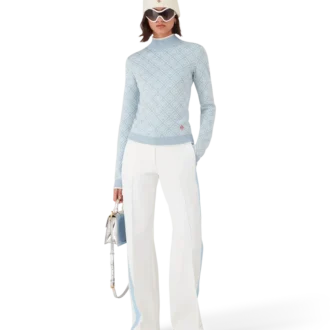 Ski Monogram Top met Hoge Kraag