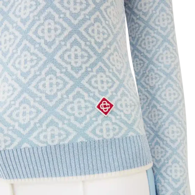 Ski Monogram Top met Hoge Kraag