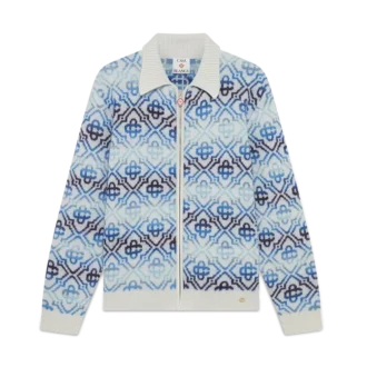 Space Dye Monogram merinowollen vest met lange mouwen