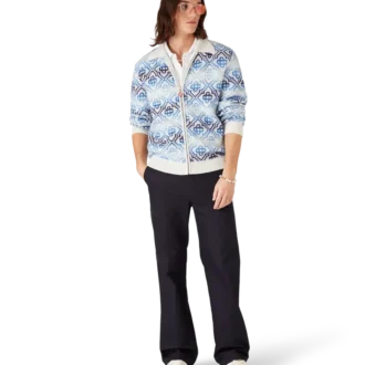 Space Dye Monogram merinowollen vest met lange mouwen