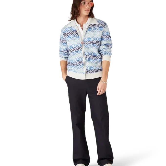 Space Dye Monogram merinowollen vest met lange mouwen Space Dye Monogram merinowollen vest met lange mouwen