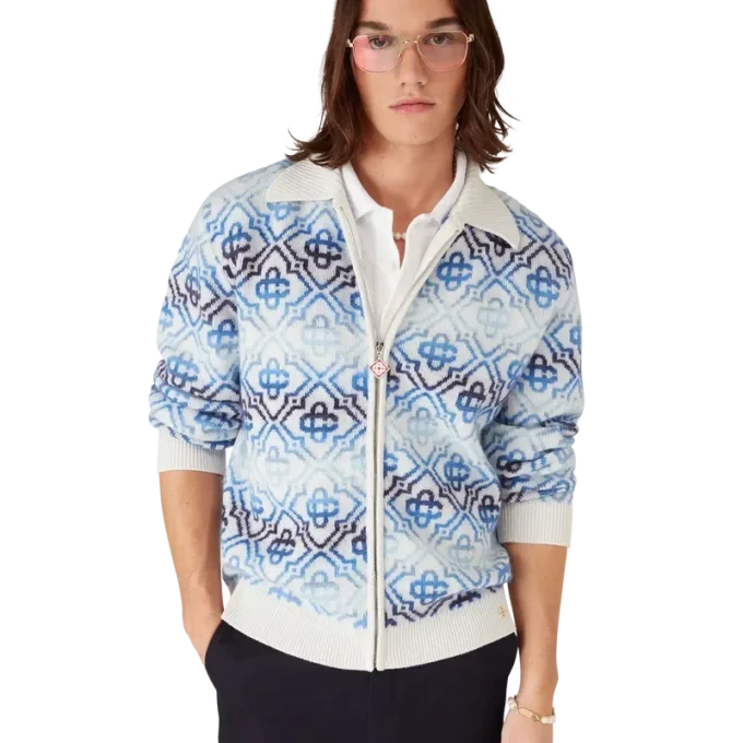 Space Dye Monogram merinowollen vest met lange mouwen Space Dye Monogram merinowollen vest met lange mouwen