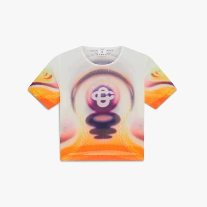 Sporchid bedrukt mesh T-shirt met korte mouwen voor baby’s