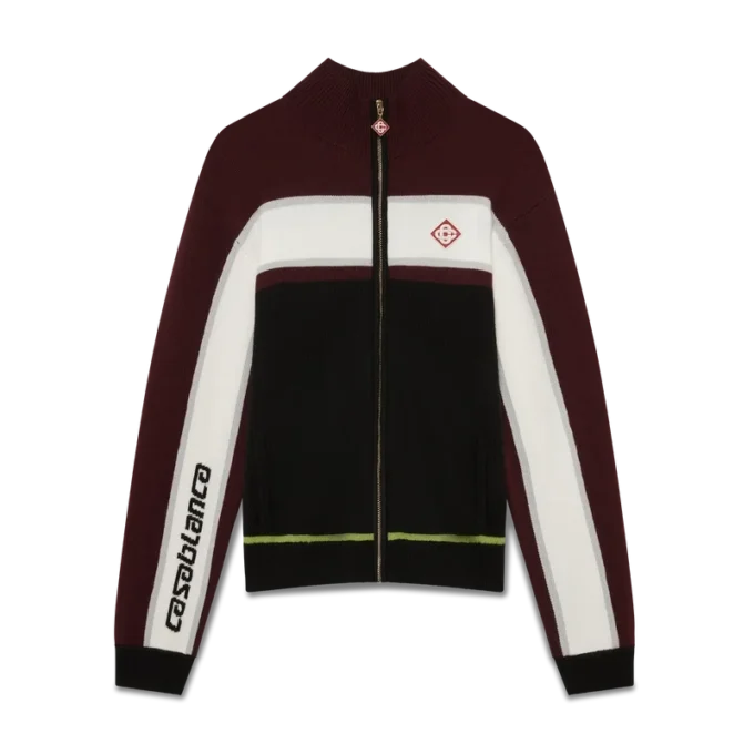 Stripe Merino gebreid trainingsjack
