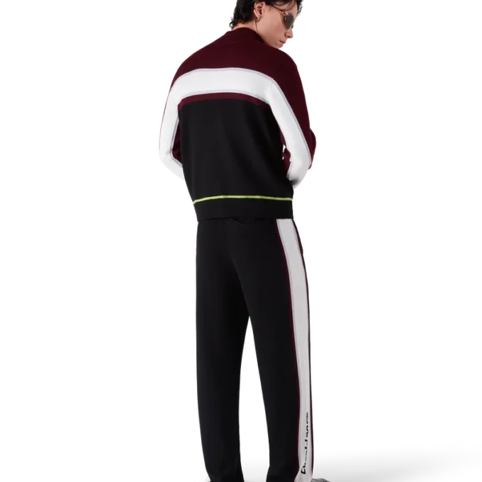 Stripe Merino gebreid trainingsjack