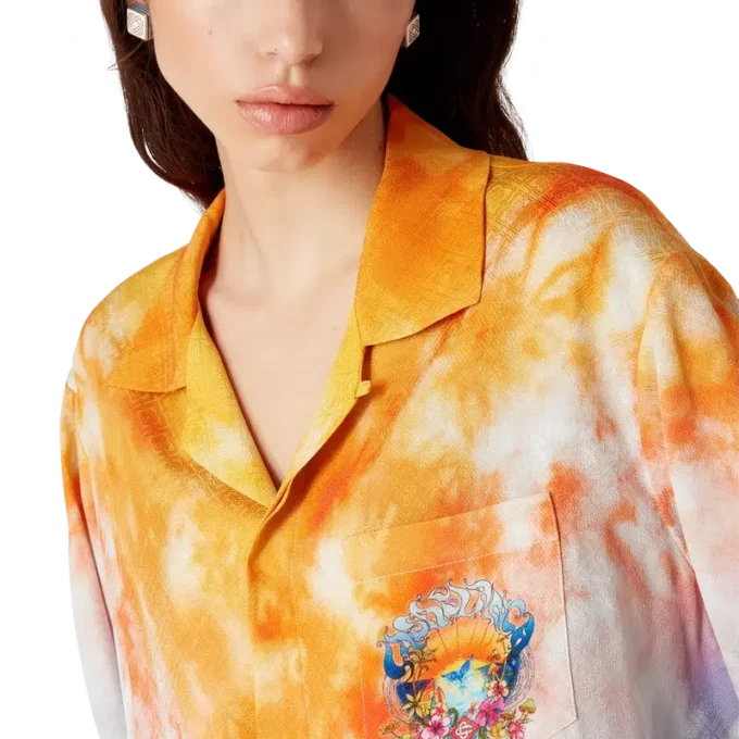 Surf Trip zijden overhemd met lange mouwen | Casablanca Paris