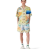 Surreal Pool zijden shirt met korte mouwen in shorts
