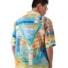 Surreal Pool zijden shirt met korte mouwen in shorts