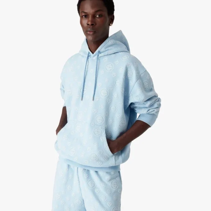 Sweatshirt met capuchon en monogram-applicatie Sweatshirt met capuchon en monogram-applicatie