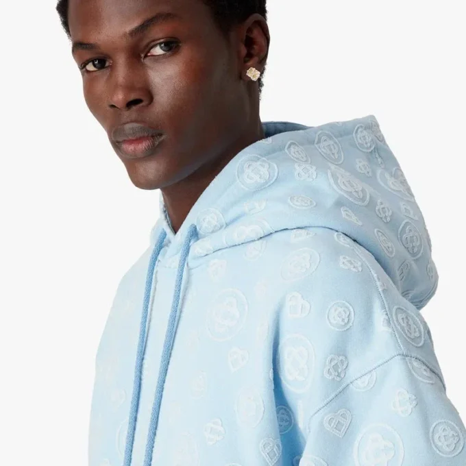 Sweatshirt met capuchon en monogram-applicatie Sweatshirt met capuchon en monogram-applicatie