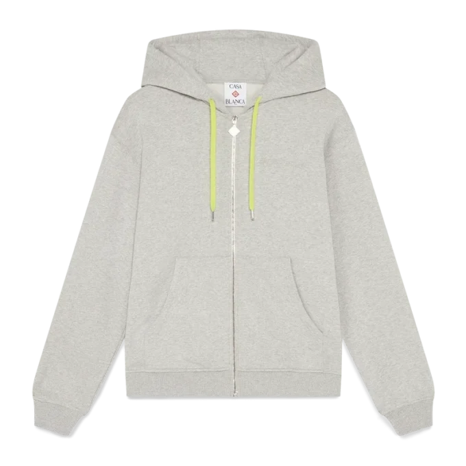 Sweatshirt met capuchon en ritssluiting van kasjmiermix