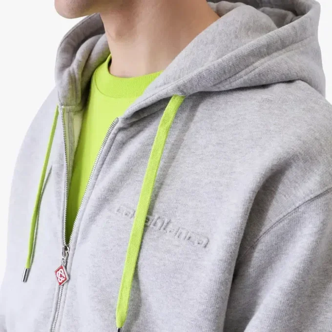 Sweatshirt met capuchon en ritssluiting van kasjmiermix