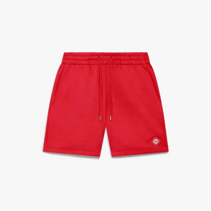 Sweatshorts met rood diamantlogo Sweatshorts met rood diamantlogo
