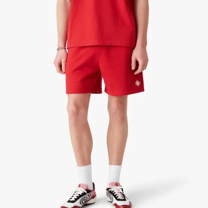 Sweatshorts met rood diamantlogo Sweatshorts met rood diamantlogo