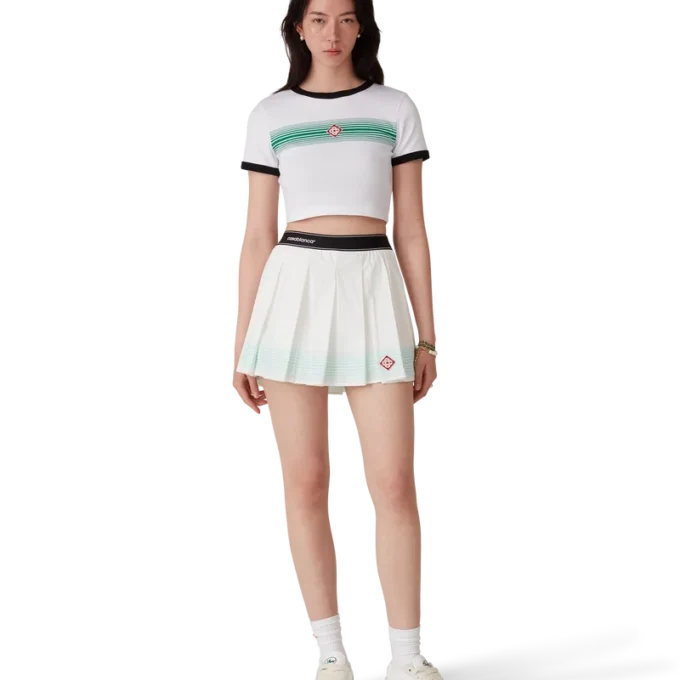 T-shirt met gestreept randje T-shirt met gestreept randje