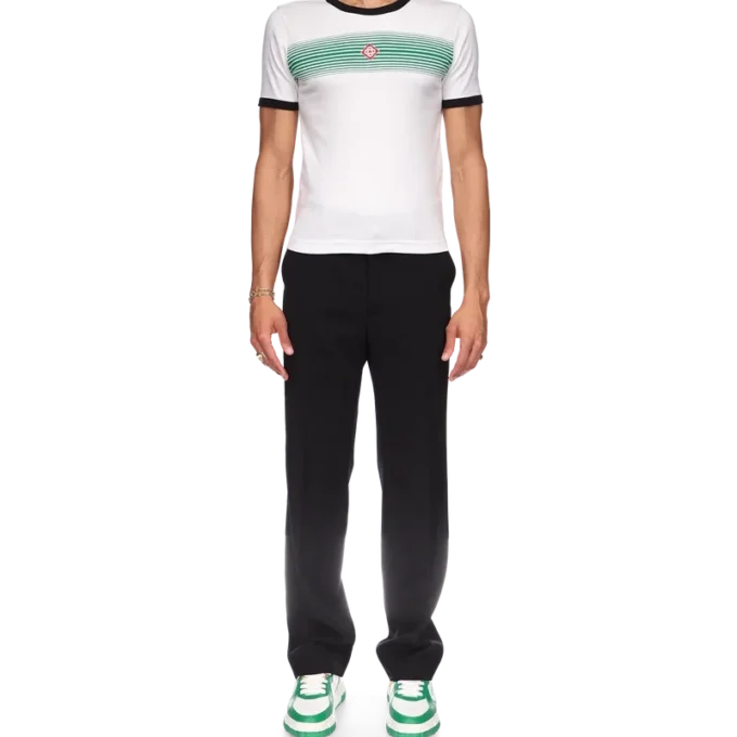 T-shirt met gestreepte rand