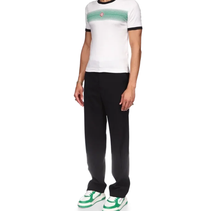 T-shirt met gestreepte rand