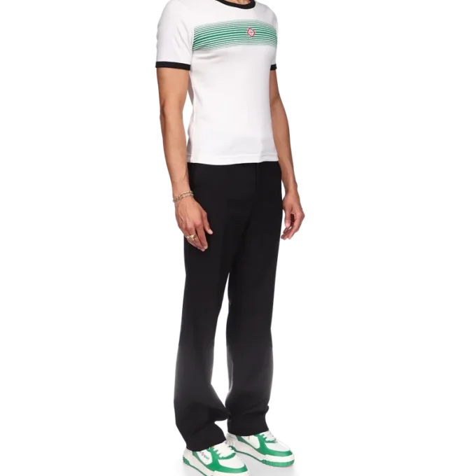 T-shirt met gestreepte rand