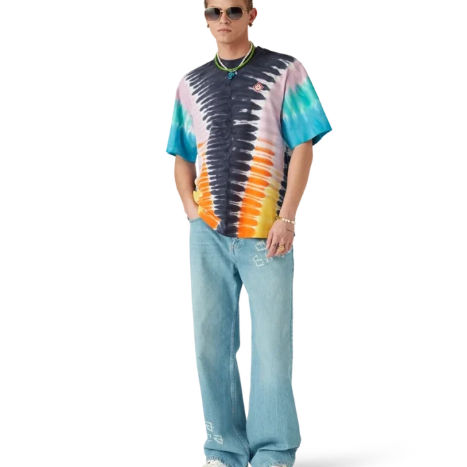 T-shirt met kleurverloop in tie-dye-stijl